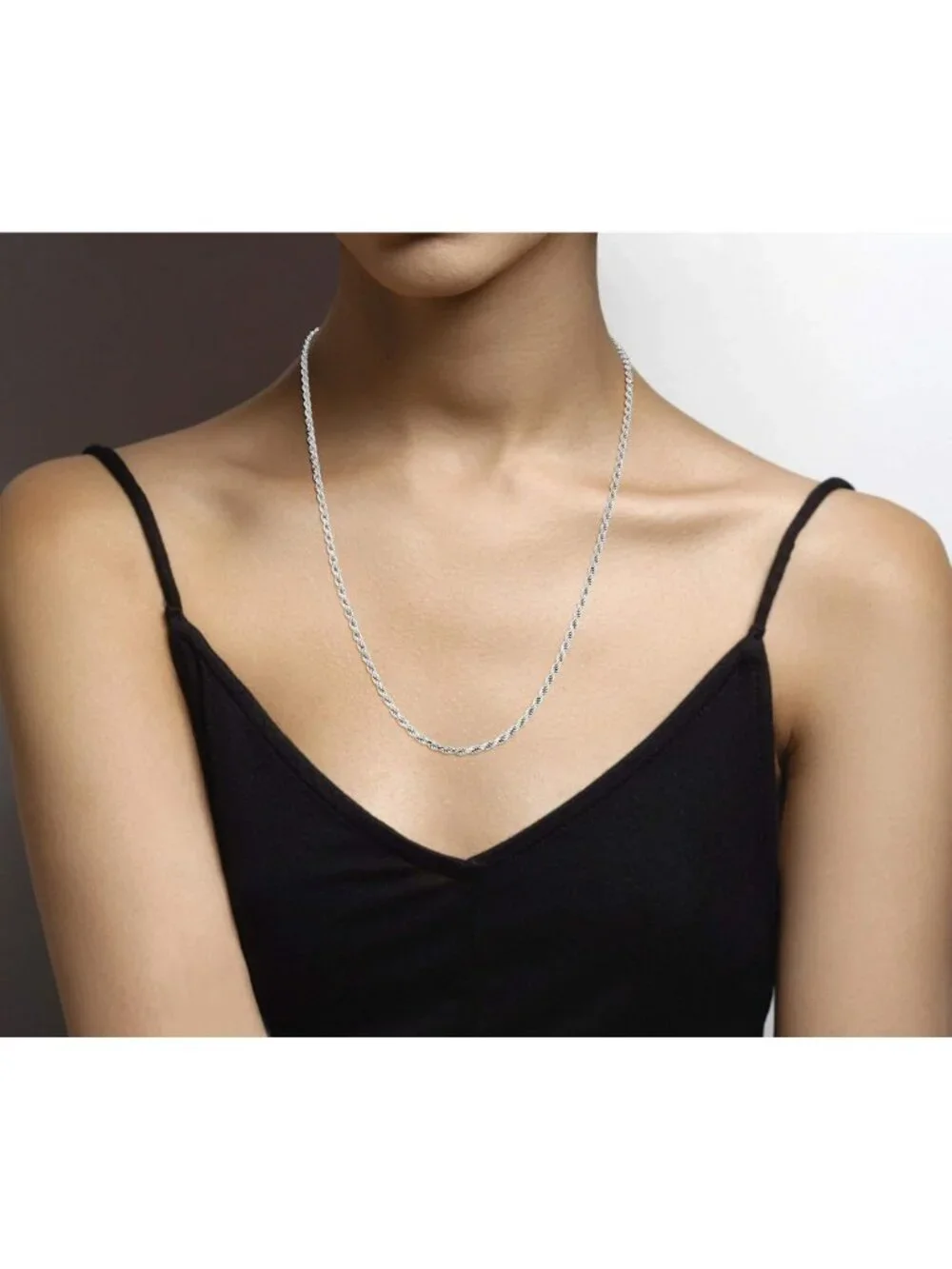 Sterling Silver 925 Rope Chain Necklace for Men & Women - 2mm & 3mm Options